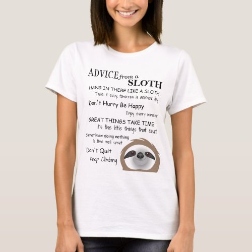 Friendly Advice from a Sloth T_Shirt