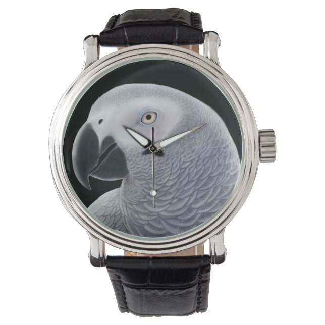 Friendly African Gray Parrot Watch (Front)