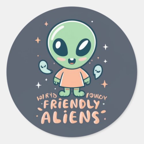 Friendly Alien Sticker