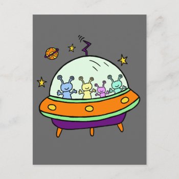 Friendly Aliens Postcard by mail_me at Zazzle