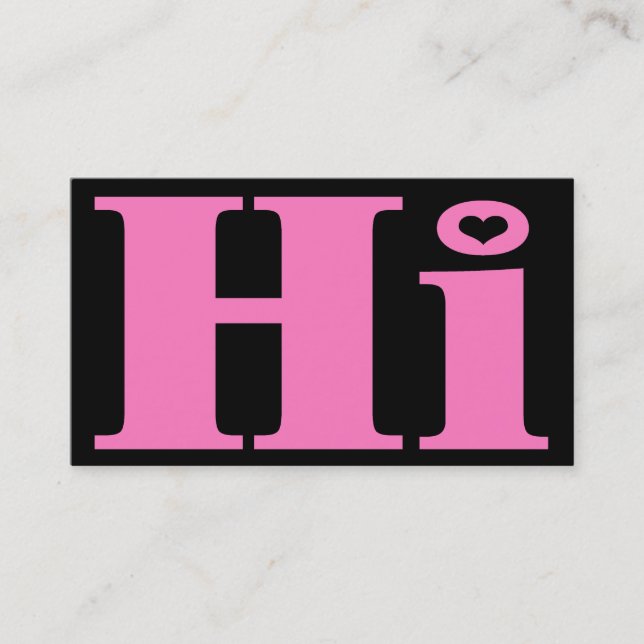 Friendly.All purpose.HI.Introduction calling card. (Front)