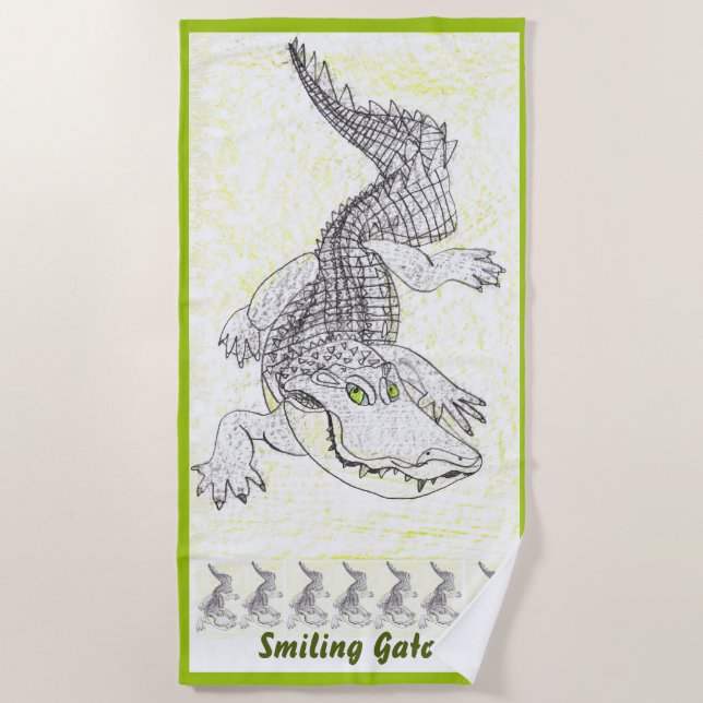 Friendly Alligator Beach Towel (Front)