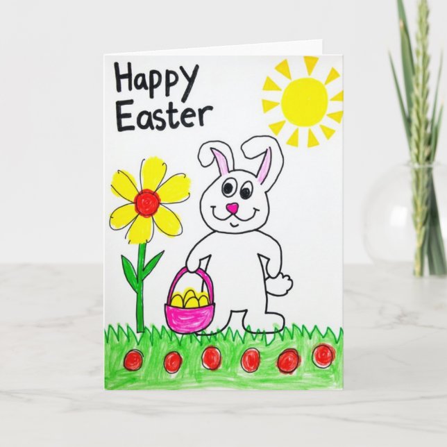 Friendly Animal Spring Scene Card (Front)