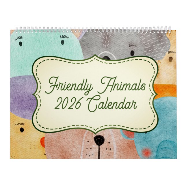 Friendly Animals Calendar 2026 (Cover)