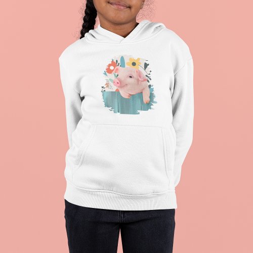 Friendly Baby Pig  Cute Baby Animal Hoodie