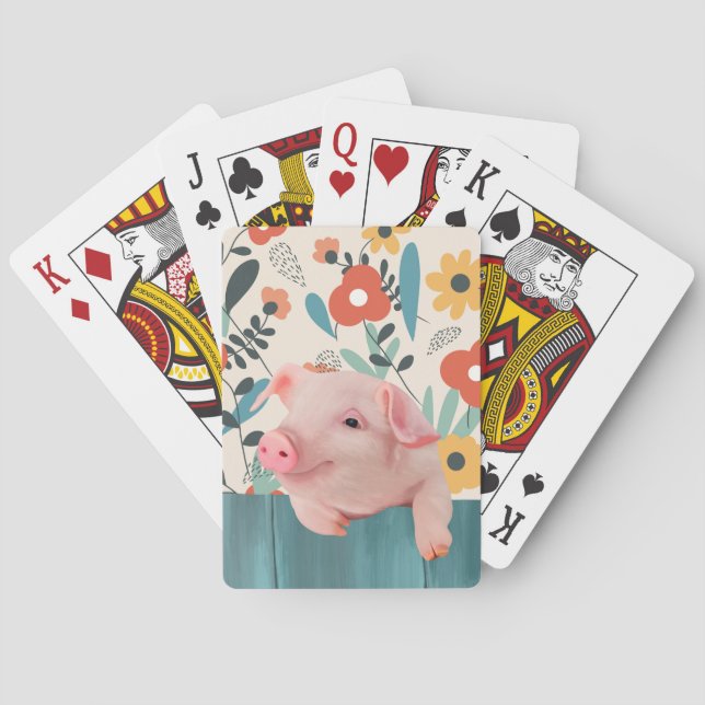 Friendly Baby Pig | Cute Baby Animal Poker Cards (Back)