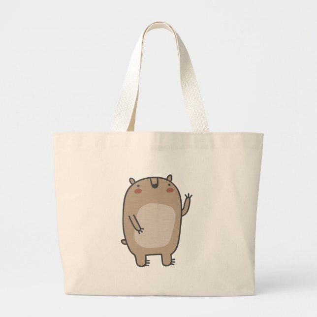 Friendly Bear Large Tote Bag (Front)