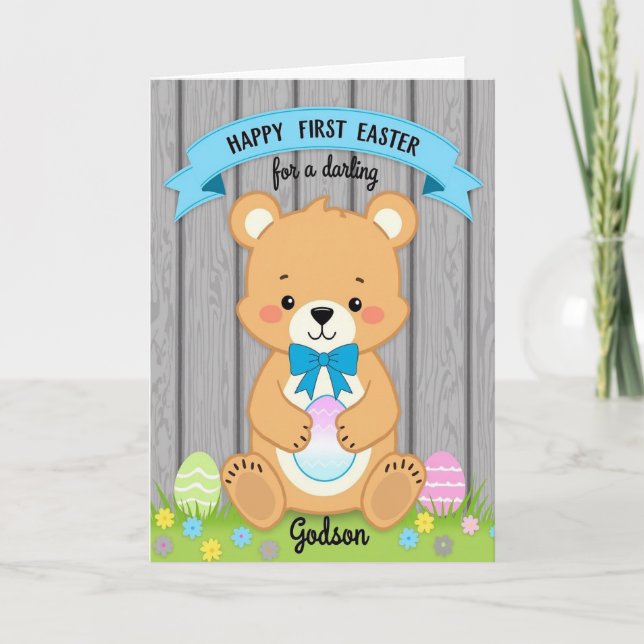 Friendly Bear Springtime Card (Front)