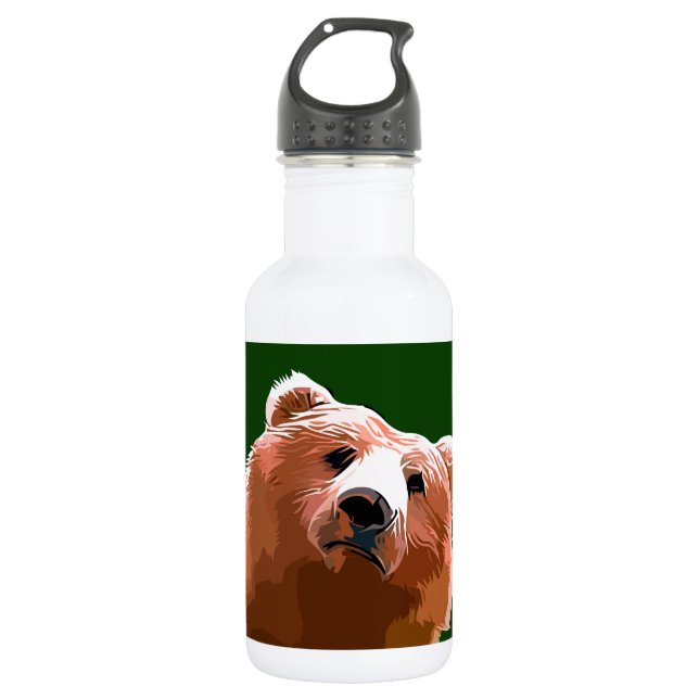 Friendly Bear. Stainless Steel Water Bottle (Front)