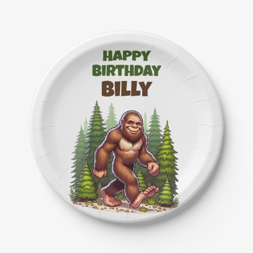 Friendly Bigfoot Birthday Paper Plates