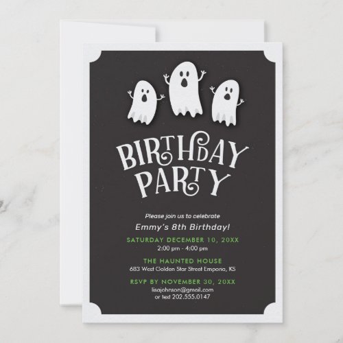 Friendly Birthday Ghost Party Invitation