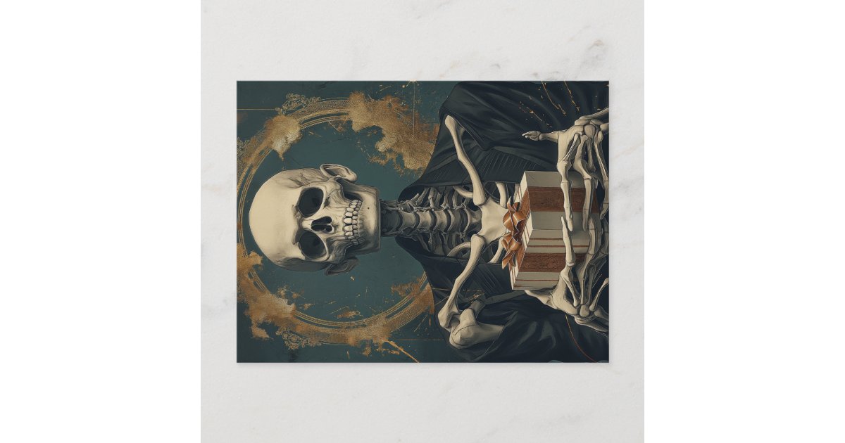 Friendly Birthday Skeleton B-Day Gift Postcard | Zazzle