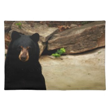 Friendly Black Bear Placemat by KKHPhotosVarietyShop at Zazzle