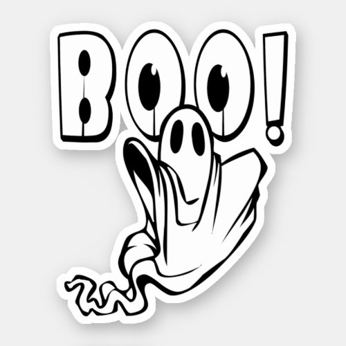 Friendly BOO Ghost Halloween Sticker