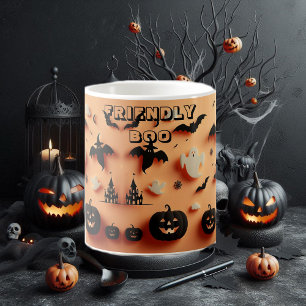 Friendly Boo Orange Halloween Ghost Jack Black Bat Color Morph Mug