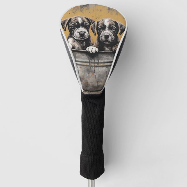 Friendly Boxer Puppy Dogs  001 - Raimon Paladino Golf Head Cover (Front)