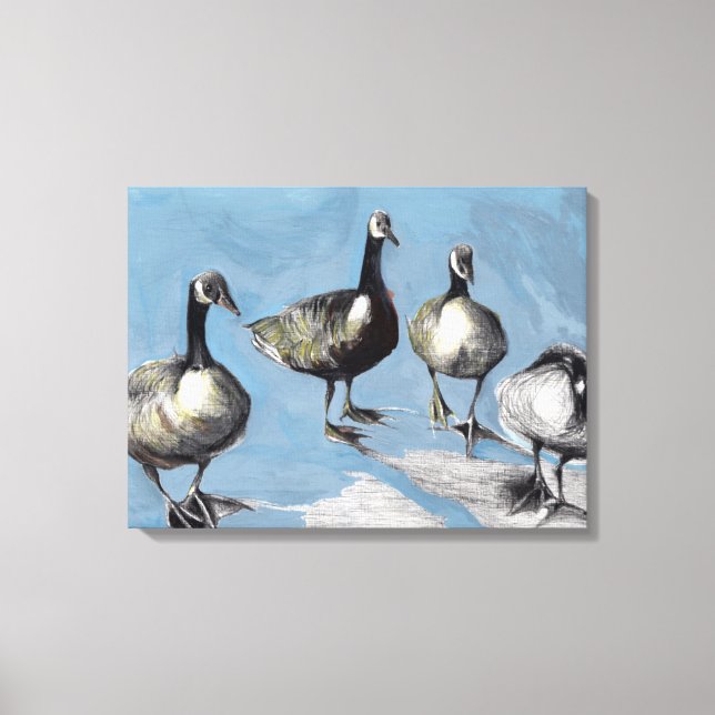 Friendly Canada Geese 2012 Canvas Print (Front)