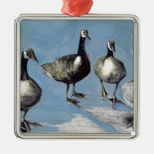 Friendly Canada Geese 2012 Metal Ornament