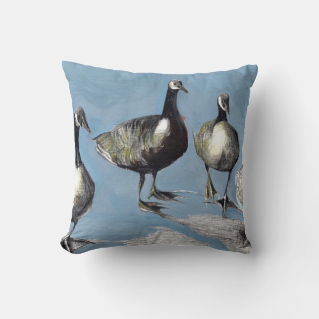 Friendly Canada Geese 2012 Throw Pillow (Front)