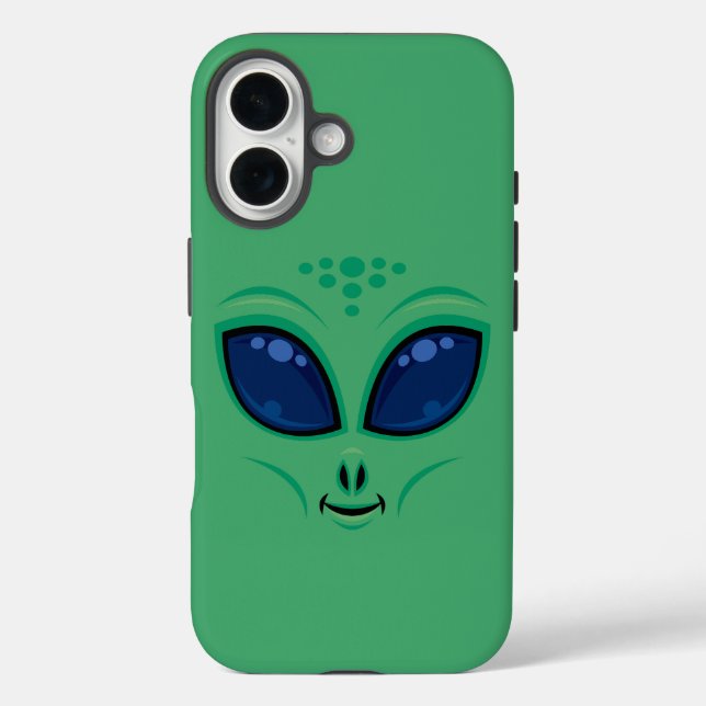 Friendly Cartoon Alien Face Case-Mate iPhone Case (Back)