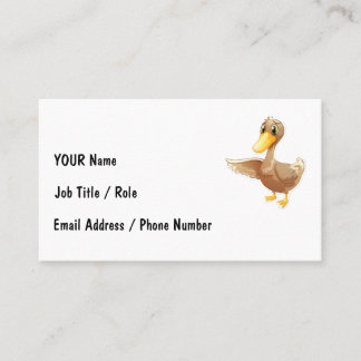 Friendly Cartoon Duck with Contact Info Business Card