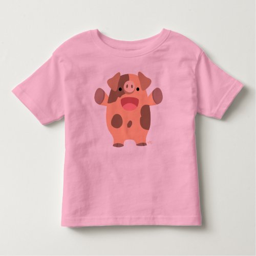 Friendly Cartoon Pig children T_shirt