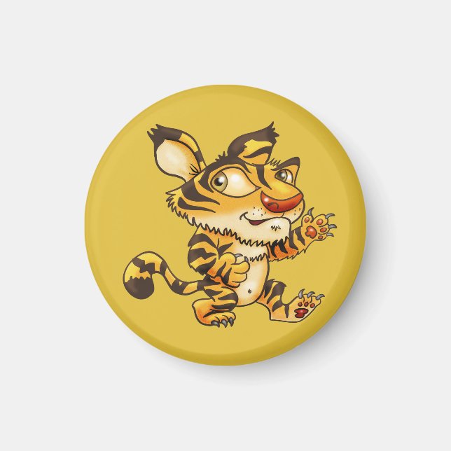 Friendly Cartoon Tiger Magnet (Front)