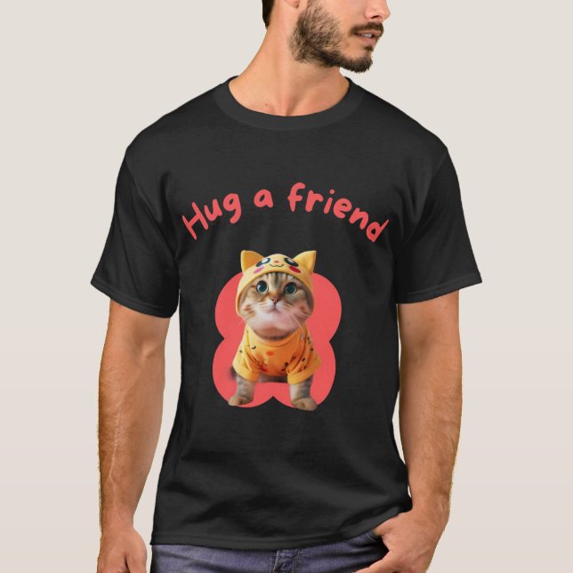 Friendly cat design shirt (Front)