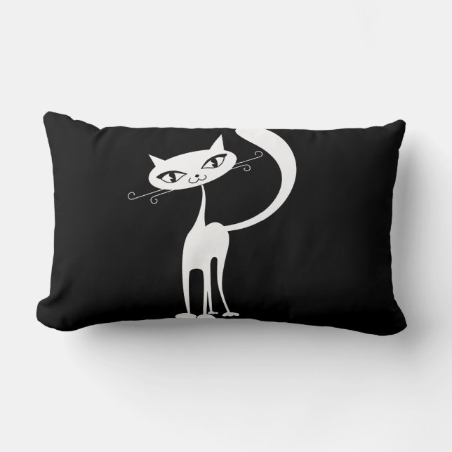 Friendly Cat Throw Pillow (Front)