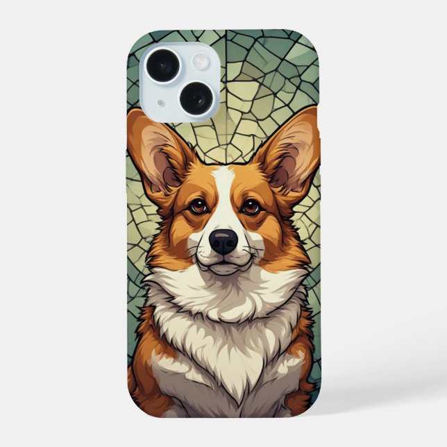 🐶 Friendly Corgi Portrait ✨ Cute Dog Lover 🐶 iPhone 15 Case (Back)