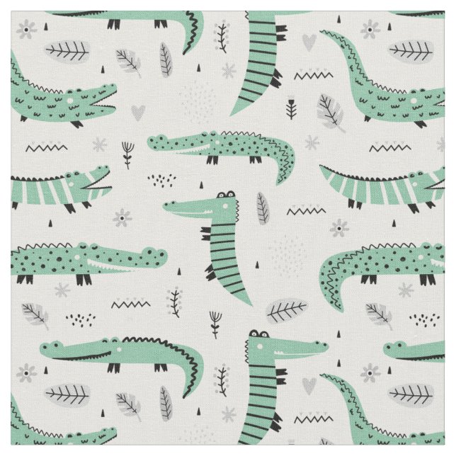 Friendly Crocodile Fabric (Close Up)