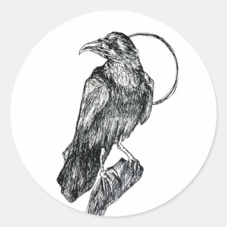 Friendly Crow Classic Round Sticker