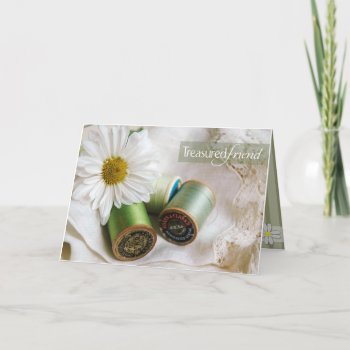 Friendly Daisy Blessings - "treasured Friend" Card by JustBeeNMeBoutique at Zazzle