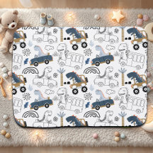 Friendly Dinosaurs in Cars Pattern