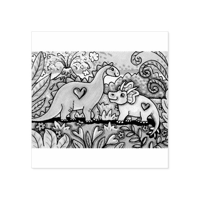 FRIENDLY DINOSAURS RUBBER STAMP (Imprint)