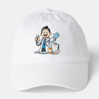 Friendly Doctor Mascot Medical Cartoon Design Hat