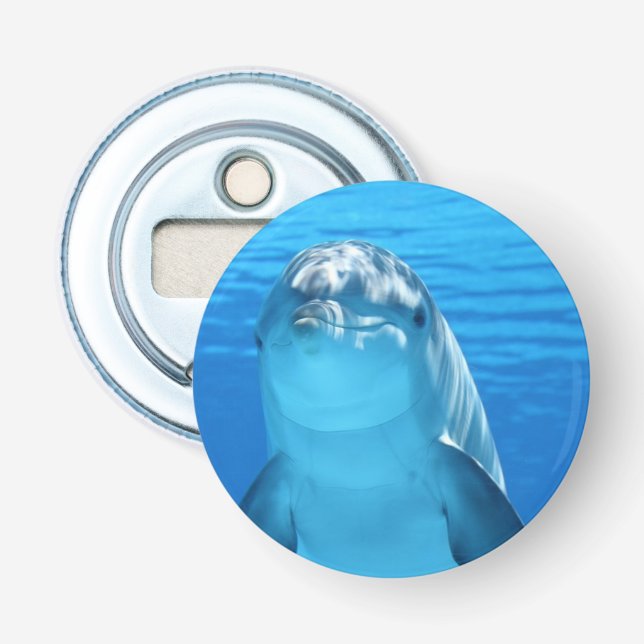 Friendly Dolphin Photo Bottle Opener (Front)