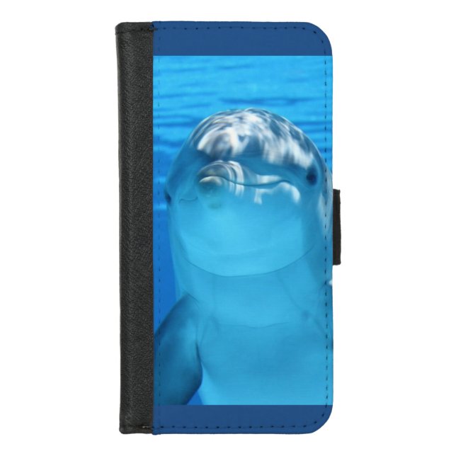 Friendly Dolphin Photo iPhone Wallet Case (Front)