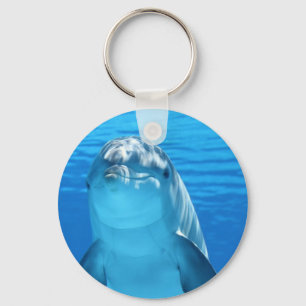 Friendly Dolphin Photo Keychain
