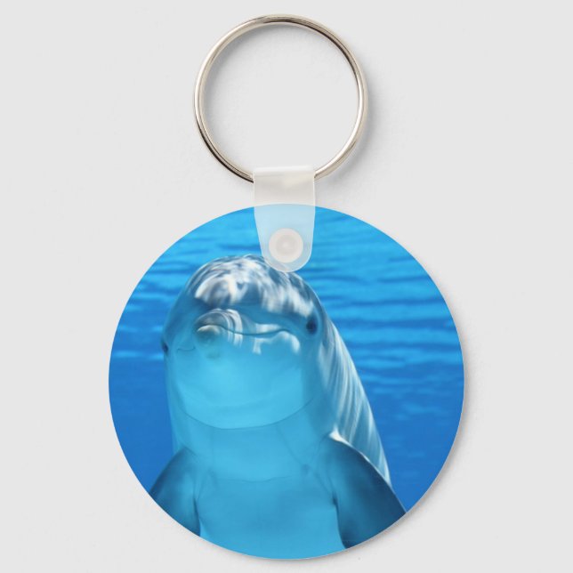 Friendly Dolphin Photo Keychain (Front)