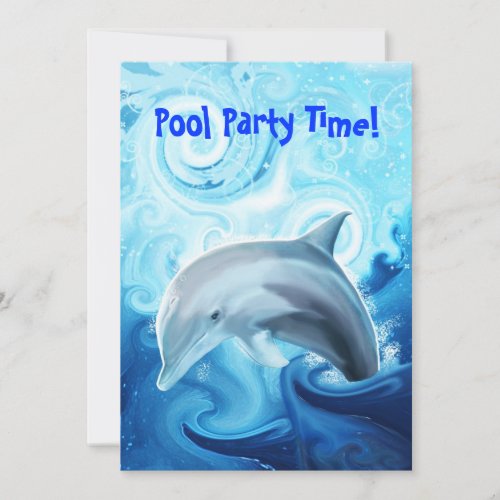 Friendly Dolphin Playing in the Ocean Invitation
