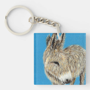 Friendly Donkey Painting Keychain