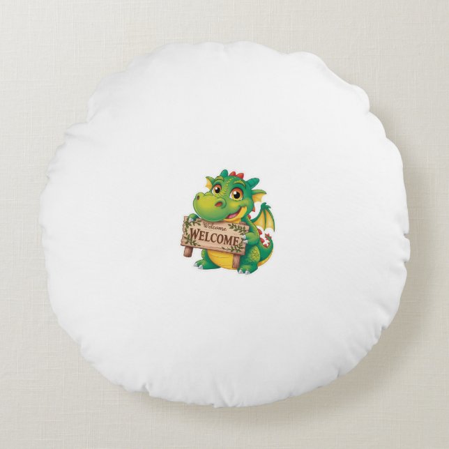 Friendly Dragon Welcome collection  Round Pillow (Front)