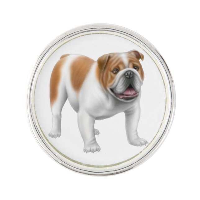 Friendly English Bulldog Lapel Pin (Front)