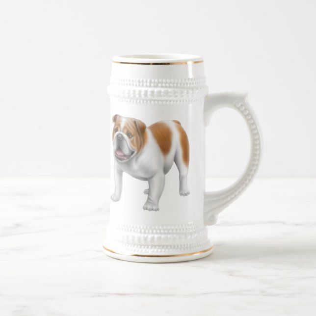 Friendly English Bulldog Stein (Right)
