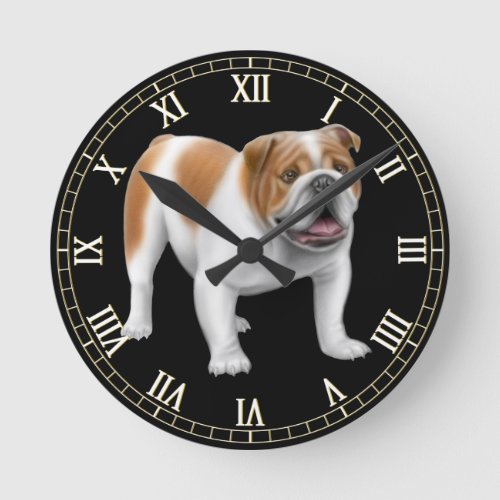 Friendly English Bulldog Wall Clock