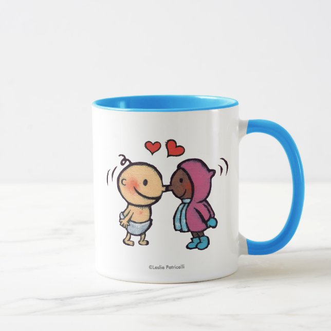 Friendly Eskimo Nose Kisses Kids Mug (Right)