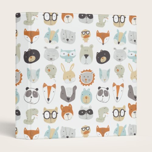 Friendly Faces | Cute Animal Portraits 3 Ring Binder