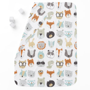Friendly Faces | Cute Animal Portraits Baby Blanket