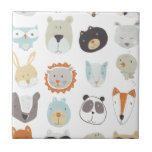 Friendly Faces | Cute Animal Portraits Ceramic Tile<br><div class="desc">This watercolor print features cute animal faces | By June Erica Vess</div>